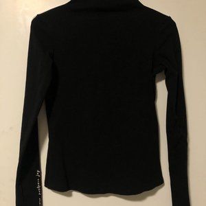 Black longsleeve thermal fleece turtleneck t-shirt
